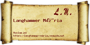 Langhammer Mária névjegykártya