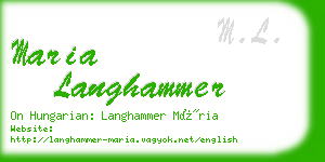 maria langhammer business card